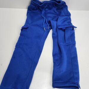 Bright Blue Drawstring Elastic Waist Joggers Sweatpants w/ Pockets Boys Size 5